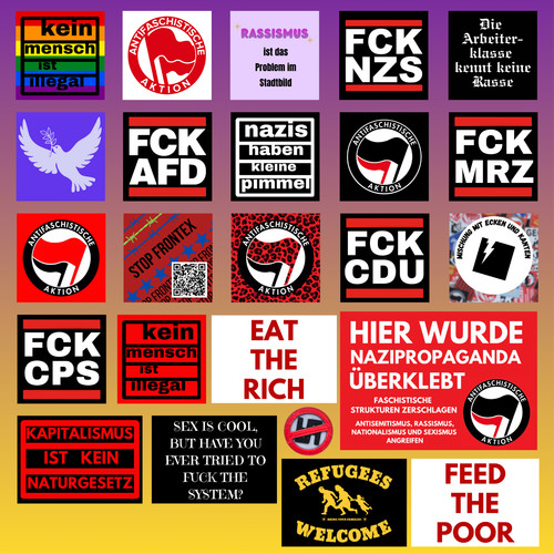 100 adesivi sinistro - fck, nzs