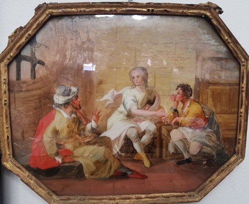 Antico dipinto vetro - dipinto, su