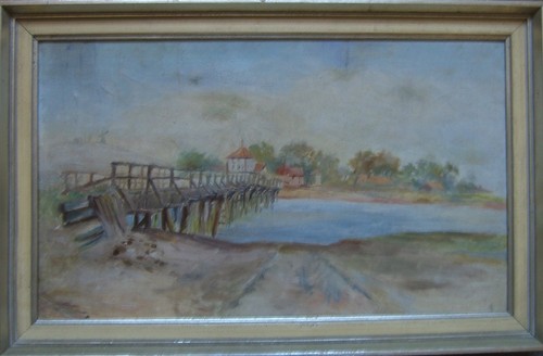 Dipinto olio fiume con - °fiume,
