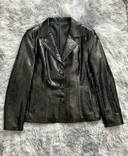 Blazer pelle vera effetto