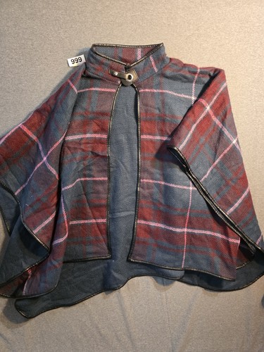 Poncho quadri con cappuccio - poncho,