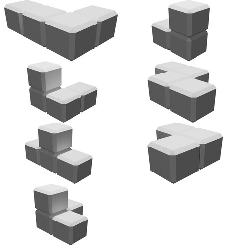 Soma cube puzzle 3x3x3 - cube,