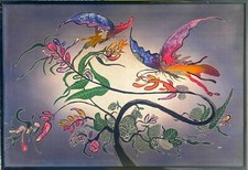 “Farfalle” Stampa su tessuto incorniciato 93x144 Cm