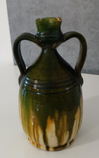 Antico Vaso Anfora Brocca Terracotta Smaltata Vintage 20 cm