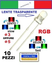 diodo led lampeggiante RGB 3 o 5mm lente trasparente LED flashing diode RGB ø3/5