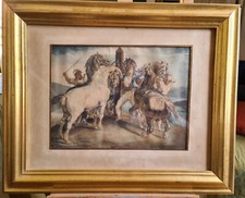 Vecchia litografia dei primi del 900 di un dipinto di Gericault