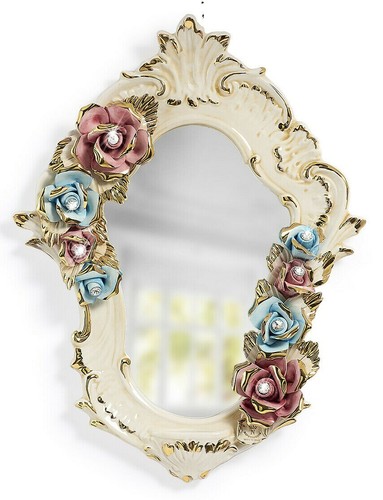 Specchio con fiori - , porcellana