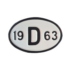 Targa Anno Posteriore 19D63 - 1963 Vintage Volkswagen Maggiolino T1 D Origin ...