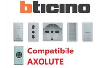 BTICINO AXOLUTE NERO ANTRACITE COMPATIBILE INTERRUTTORE TV PRESA PLACCA SCHUKO
