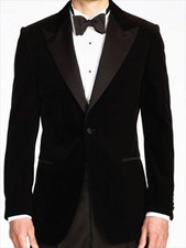 Giacca Blazer Tuxedo Da Uomo In Velluto Nero Per Feste E Cerimonie