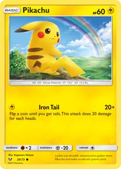 Pikachu pokemon - 28/73,