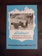 LINDNER TRATTORE CON COMPRESSORE ARIA pubblicitario originale Anni '50