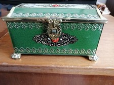 SVUOTATASCHE COFANETTO BAULETTO IN METALLO PIEDINI  VINTAGE LATTA PORTAGIOIE 