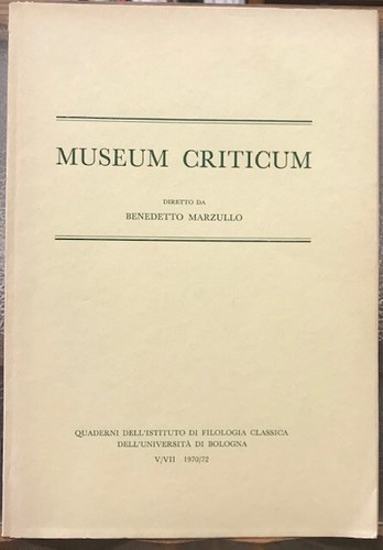 Museum criticum diretto da - museum, criticum.