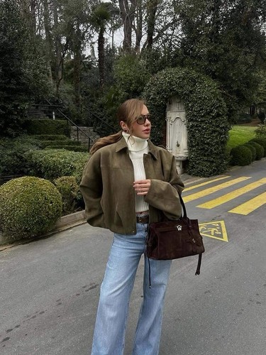 Zara giacca ecopelle camoscio - giacca,