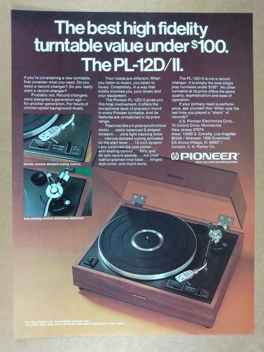 Pioneer 12d giradischi - pl-12d, ii