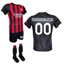 Kit Maglia Personalizza Milan Pantaloncino Nero e Calzettoni 2025-2026 ufficiale