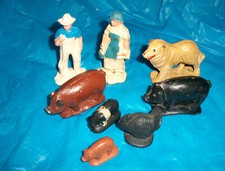 Auburn Gomma Dura Agricoltore e moglie e collie con animali