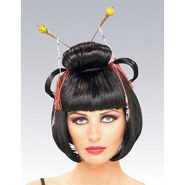 Parrucca donna asiatica - , nera