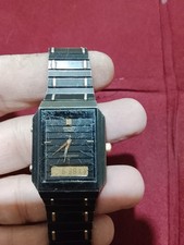 orologio uomo vintage Seiko H449-5339 con finitura nero e oro