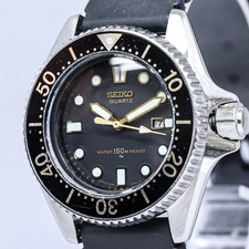 **Ecc+5** Vintage 1981 SEIKO Mini Diver 150m 2625-0010 Quarzo Nero 36mm Donna