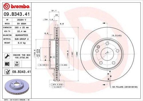 Coppia dischi freno - freno, brembo