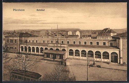 Cartolina pforzheim stazione - cartolina, pforzheim,