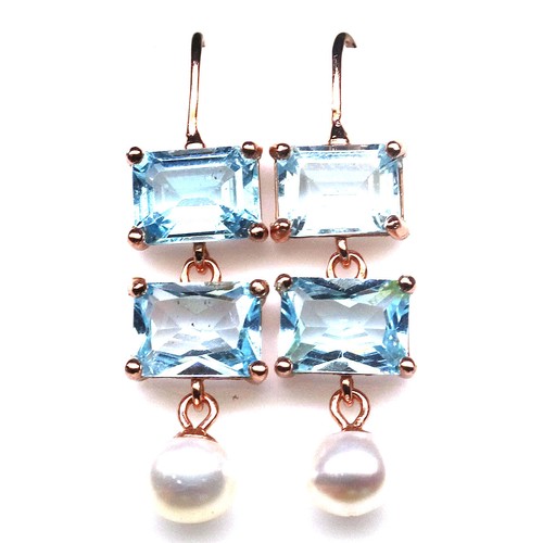 Orecchini topazio blu cielo - orecchini,