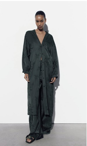 Zara embroidered satin kimono - zara,
