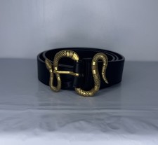 Gucci cintura nera pelle oro