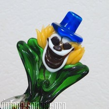 elegante vecchia statua in vetro pagliaccio da circo di Murano colorata 21,5 ...