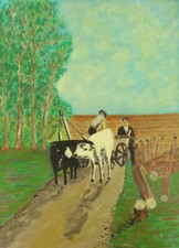 VECCHIO QUADRO IN STILE NAIF