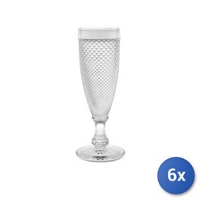 6x Calici H&H Flute In Vetro