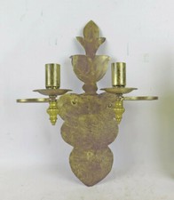 VECCHIA APPLIQUE IN FERRO BATTUTO LUCE DA PARETE CLASSICA ARTIGIANALE CH4