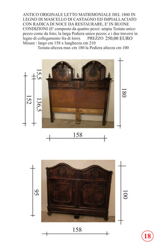 Letto antico piazze - letto,