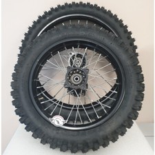 Coppia Cerchi 17"-14" + Gomme Pit Bike Perno 12mm