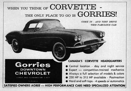 Pubblicità chevy corvette - pubblicità,