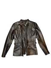 Giacca moto donna pelle nera