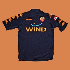AS Roma 2009 2010 Kappa Gara Third Size L Vintage Football Shirt Black Totti