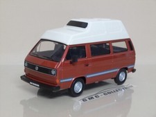 VW VOLKSWAGEN T3 CAMPER VAN TETTO ALTO HiGH ROOF MARRONE BROWN MOTOR-MAX 1/24