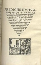 SAVONAROLA Girolamo. PREDICHE. In Vinegia, Per Agostino De Zanni, 1528