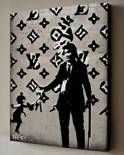 Quadro Street Art Stile Banksy VUITTON con COA - Tela incorniciata 40X30cm Insegna HITT