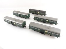 Fleischmann 5 carrozze passeggeri della SNCF colore verde (3 assi), buone condizioni senza confezione