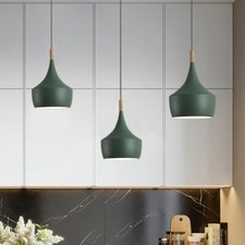 Lampada a sospensione in legno barra casa verde illuminazione a sospensione plafoniere moderne