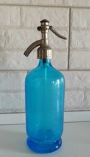 ⭐ BOTTIGLIA VINTAGE AZZURRA SIFONE SELTZ ANTICA RIGAMONTI MILANO ANNI 50
