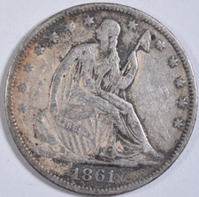 1861-O SEATED LIBERTY HALF