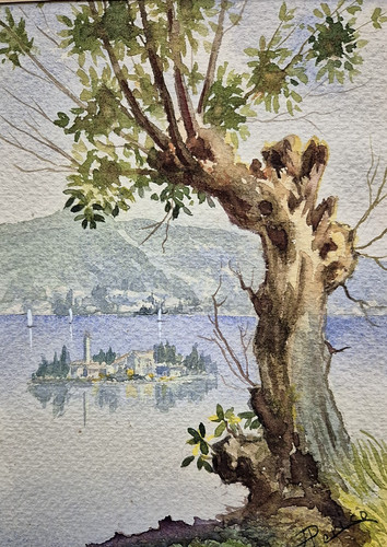 Acquerello isola san - san, giulio