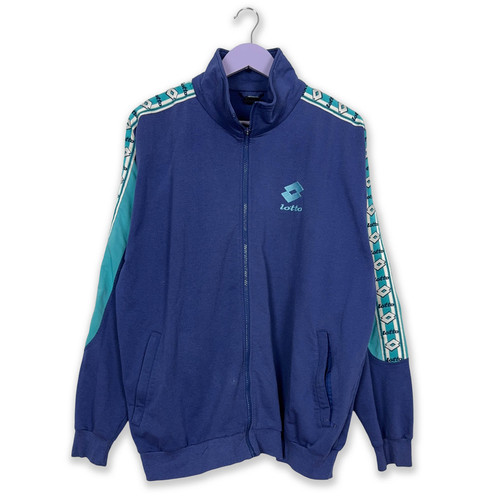 Felpa lotto vintage blu con - lotto,