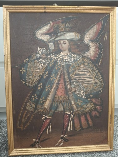 Vecchio quadro tela messo - su,