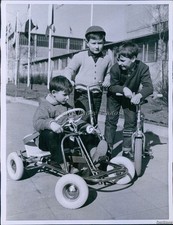 1961 Foto Go-Kart Da Intl Fiera del Giocattolo Ammirata Da Compagni di Gioco Tedeschi Bambini 7X9